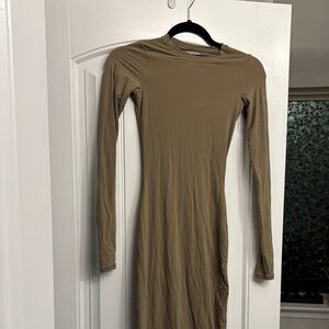 SKIMS Taupe Long Sleeve Dress